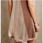 Anthropologie Sweater Vest Medium Tan Hemp Blend Patchwork Hippie Boho Brown Photo 1