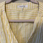 frame denim Linen Wrap Striped Yellow and White Top Size Medium Photo 2