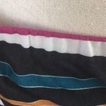 Vintage 80s Striped Straight Skirt Black Blue Orange Pink Multiple Size L Photo 1