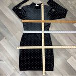 H&M ‎ Velvet Studded Mock Neck Sheath Dress Black Small Long Sleeve Photo 12