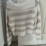 moon&madison Cream and Brown Striped Sweater Photo 1