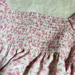 In February Pink Floral Lace Trim Top White Size M Photo 5