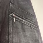 Paige  Aideen High Rise Mini skirt Coated Black Sheen Zipper Pockets Size 31 Punk Photo 2