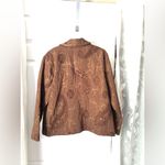 Chico's Chico’s Jacket Size 2 (L) Brown Embroidery Floral Paisley Button Front blazer Photo 6