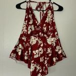 SheIn  Curve Red and White Floral Top Photo 0