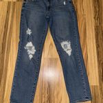 Gap Denim Womens Girlfriend Jeans Size 4 27 Distressed Dark Blue Photo 0