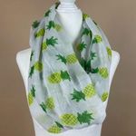 Pineapple Lightweight Spring Flowy Loose Infinity Scarf Summer Tropical Fruit Green Photo 0