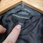 Rock & Republic Faux Leather Jacket Women Large Moto Tie-Dye Biker Grunge Punk Photo 6