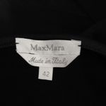 Max Mara Wool Silk Satin Sheath Dress Short Sleeves Black Italy Size 42 US 8 Photo 5