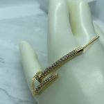 Gold Rhinestone Nail Adjustable Bracelet Photo 7