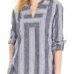 Old Navy  NWOT Linen and Cotton Striped Tunic size S Photo 0