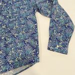 LL Bean Blue Floral Wrinkle Free Pinpoint Oxford Long Sleeve Shirt LARGE PETITE Size undefined Photo 4