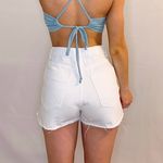 ZARA White Denim Shorts Photo 4