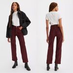 Levi's Levi’s Women’s Ribcage Straight Ankle Corduroy Pants High Rise Retro in Red 25 Photo 1