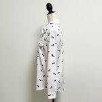 Karl Lagerfeld White Black Sunglasses Roll Tab Sleeve Button Up Collar Blouse XS Photo 8