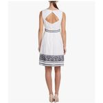 Taylor Cotton Embroidered Dress On Top and Bottom Boarder Size 22W White Photo 1