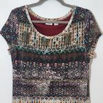 Cato Short Sleeve Boho Multicolor Print Midi Dress Size Large Boho Midi Dress Photo 2