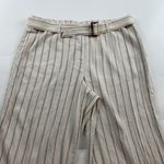 J.Jill Brown Striped Stretch Linen Belted Wide Leg Pant L Size L Photo 1