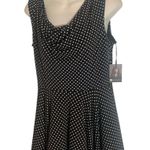 Valerie Bertinelli  Black &  White Polka Dot Cowl Neck Dress Sz 10 NWT Photo 1