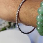 Minimal Silver Quatrefoil Flower Clover Flexible Bangle Bracelet Photo 5