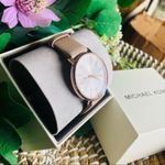 Michael Kors  Rose Gold Leather Strap Watch 38mm Quartz Water Resistant NWT Photo 3