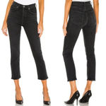 AGOLDE NWT  Riley High Rise Straight Crop Jeans Women's Black Size 32 Photo 1