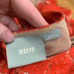 Maeve  Katrine Coral Lace Peplum Top Flutter Sleeve V Neck Back Zip Women's Small Photo 5