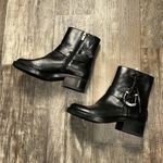 Lucky Brand  Black Leather Ankle Boots with Silver Buckle Size 6.5 Photo 8