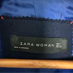 ZARA Woman navy double breasted 5 button military style pea coat sz L Photo 15