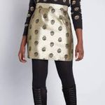 Modcloth  Gold Skull Metallic Mini Skirt Glam Punk Party Rock Chic Size 8 Photo 1
