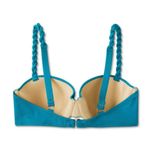 Shade & Shore Women's Light Lift Shirred Underwire Bikini Top - Teal Blue Photo 6