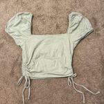 Hollister Green Side Cinch Puff Sleeve Crop Top Photo 1