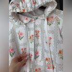 Tuckernuck Block print windbreaker hoodie rain jacket zip up 1/4 floral watercolor pastel Photo 4