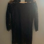 ZARA  black lace floral eyelet cutout shift dress Photo 4