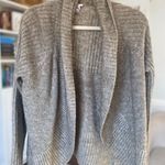 Chico's  Ribbed Wool Mohair Cardigan Open Front Neutral 2 L Quiet Luxury Parisian Photo 0