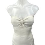 Honey Punch White Ribbed Knit Strapless Sweetheart Tube Bodysuit Top Size S Photo 0