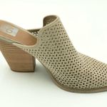 Dolce Vita Beige Laser Cut Closed Toe Heeled Mules Size 10 Tan Photo 6