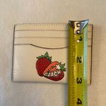 Coach NWT  Slim Id Card Case Strawberry Graphic Leather Chalk Multicolor Photo 5