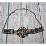 None Orange & Amber Color Choker Necklace 18" Adjustable Fall Hippie Witchy Photo 6