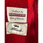 American Vintage 1960s Red Wool Mink Collar Brittany Stroock Full-Length Coat medium Photo 11