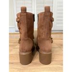 Michael Kors  Perry Suede Moto Boots Luggage Camel Size 7 NWOB Chic Edgy Lug Sole Photo 8