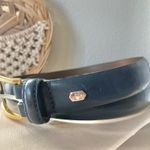 Liz Claiborne Villager Navy Blue Gold Belt Simple Neutral Classic Accessory Photo 3