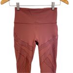 Lululemon Wunder Under High-Rise Flocked Leggings In Pink Plum With Mesh Panel Photo 3