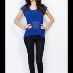 NIKIBIKI NEW Sheer Blue Top With Gold Rhinestones Photo 1