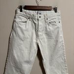 ZARA The Grunge Pant Jeans White Loose Barrel Raw Hem White- Size 26 (4) Photo 3