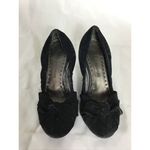 Libby Edelman  Women Suede Ballet Wedge Shoe Sz.10M Black EUC Photo 1