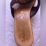 Toscanella Italian Wedge sandals Bright Strap Brown Made In Italy Size 39 Tan Photo 4