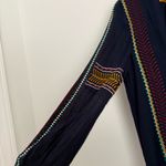 Alice + Olivia  Jolene Embroidered Drop Waist Peasant Navy Blue Dress size 0 Photo 4