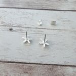 Dainty Silver Tone Starfish Earrings for Pierced Ears Photo 4