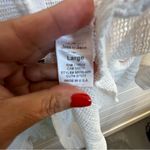 Elegant White Women's Mesh Tunic Top Size Large Cardigan Style Buttons Cotton Photo 8